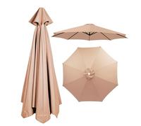 8 Ribs Umbrella Replacement Canopy, Outdoor Patio Replacement Parasol Cover UV Protective Waterproof Replacement Parasol Fabric for Garden Deck Backyard Pool(Champagne,3.0m)