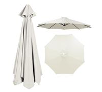 8 Ribs Umbrella Replacement Canopy, Outdoor Patio Replacement Parasol Cover UV Protective Waterproof Replacement Parasol Fabric for Garden Deck Backyard Pool(White,2.0m)