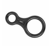 8 Ring Descender, 35KN Figure 8 Word Rope Descender Rappel Ring Rock Climbing Device, Rappel Gear Downhill Equipment for Rappelling Climbing Downhill (Black)