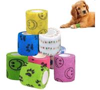 8 Roll Dog Bandage, 2.5cm x 4.5m Pet Vet Wrap Self Adhesive Cohesive Bandage, Self Adhesive Cohesive Dog Bandage, Non-Woven Elastic Bandage Tape Breathable Vet Wrap for Dog Pet Animals