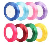 8 Roll Satin Ribbon Set,1cm x 22m Double-Sided Ribbons for Crafting, Gift Wrapping, Sewing & Decorations Assorted Vibrant Colors,Ideal for DIY Projects, Scrapbooking, Party & Wedding Decor