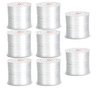 8 Rolls 1mm Elastic String For Bracelets White 1312Ft Stretchy Cords Stretch Bead Cord Elastic Beading Thread for Bracelet Necklaces Clay Beads Jewelry Making