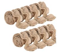 8 Rolls 2.2 x 40 Inch Ruffled Burlap Bulletin Board Borders Rustic Poster Board Border Trims Wide Jute Fabric Ribbon Farmhouse Style Linen Ribbon Christmas Tree Ribbon Decorations for Home Office
