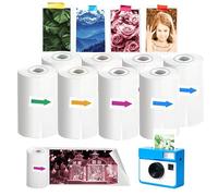8 Rolls 4 Colors Kids Camera Instant Print Paper Roll,Till Roll For Instant Print Childrens Camera,Till Rolls Thermal Printer Paper For Kids Printing Camera,Paper Roll For Printable Camera Color Print