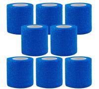 8 Rolls Cohesive Bandage, Self Adherent Vet Wrap Tape by Ennoxwi, 5cm x 4.5m Blue, for First Aid, Sports Wrist Ankle Support, Horse & Pet Animal Bandaging