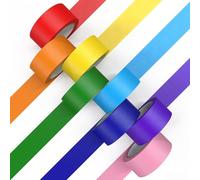 8 Rolls Colored Masking Tape Rolls Set, Coloured Self-Adhesive Rainbow Sticky Paper, Painting Colorful Craft Tape, Kids Art Supplies Colored Tape for DIY Craft Labeling and Art (8 Colors 25MM X 13M)