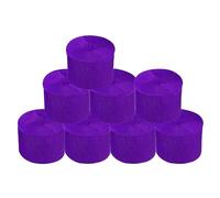 8 Rolls Purple Crepe Paper Streamers, Wedding Birthday Baby Shower Party Decoration, Rainbow DIY Supplies, Living Room Bedroom Decor