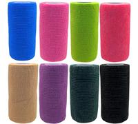 8 Rolls Self Adhesive Bandage Warp 4 inch Self Adherent Cohesive Bandages, 10cm x 4.5m Elastic Breathable Self Adhesive Bandage for Finger, Sports and Stretch Athletic,Pet Vet Wrap for Horse