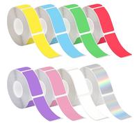 8 Rolls Thermal Label Tape, 12 x 40 mm Self-Adhesive Thermal Tape Labels, Thermal Label Printing Paper, Waterproof, Oil Resistant, 160 Labels/Roll for Labelers P15/P12/P11/D30/HP1 (8 Colours)