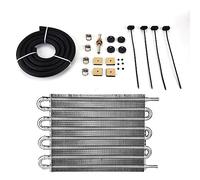 8 Row Remote Transmission Oil Cooler Kit, 10in Aluminum Alloy Cooler with 47.2in Hose - Efficient Engine & Transmission Cooling, Universal Fit for Auto & Manual Vehicles