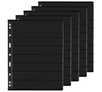 8 Rows Stamp Album Inserts 5 Sheets - 80 Pockets Double-Sided Stamp Collecting Pages for 9-Hole Standard Loose-leaf Binder IS010805