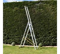 Trade Master Pro® 3 Section Combination Ladder | All in One Extension Ladder, Double Step Ladder | Aluminium | Anti Slip Stabiliser Bar | 150kg Weight Rating | EN131 Pro Certified | Size: 3x8