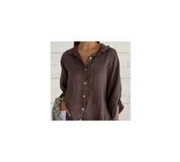 (8, S) Blusas Para Mujer Cotton Linen Women Shirt Black Turn-Down Collar Lace Up Loose Blouses Female Casual Trendy Ladies Clothes