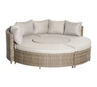 8-Seater Daybed Set PE Rattan Aluminium Frame Grey 169x84x75cm Olefin Cushions
