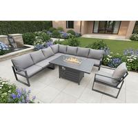 8 Seater Deluxe Aluminum Gas Fire Pit Sofa Dining Set