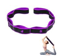 8 Section Dance Stretching Belt Pilates Pull Strap Belt Fitness Exercise Resistance Band with Number, Multi-Loop Elastic Stretching Strap for Yoga Pilates Fitness Full Body Workout (Purple)