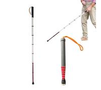 8-Section Reflective Blind Cane - 118/128/138cm Telescopic Walking Stick, Anti-Slip & Shockproof, Aluminum Alloy Mobility Aid for Visually Impaired,128cm