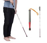8-Section Titanium Alloy Folding Cane - Reflective Telescopic Blind Walking Stick, Anti-Slip & Shockproof, 118/128/138cm for Visually Impaired,128cm
