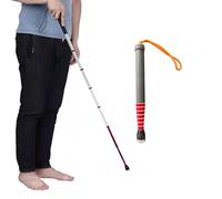 8 Sections Titanium Alloy Blind Cane Telescopic Outdoor Walking Stick with Reflective Walk Cane for the Blind and Vision Impaired(139.5cm/55in)