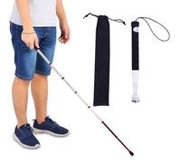 8 Sections Walking Stick for Blind Telescopic Cane with 2 Extra Cane Tips, Portable Reflective Guide Stick for the Blind Elderly Old Man