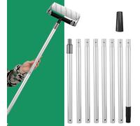 8 Segmented Paint Roller Extension Pole, 3m Lightweight Aluminum Telescopic Pole, Telescopic Pole with Black Adapter, Extendable Roller Pole for Painting High Ceilings and Cleaning Tools