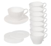 8 Set Silicone Baking Cups with Saucers Set, Reusable Silicone Cupcake Liners Non-Stick Oven Safe Cupcake Liners for Party Christmas Birthday Afternoon Tea.