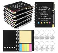 8 Sets/24 Pcs Inspirational Gifts for Employees Motivational Ballpoint Pens Thank You Spiral Notebooks with Positive Keychains Appreciation Gifts for Coworkers Colleagues Nurse Teacher Volunteer