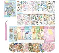 8 Sets 3D Sticker Scene,DIY 3D House Sticker Therapy Set for Adults,Rich Collection of 3D Space Stickers and Storage Spiral Notebook,Room Stickeer Book for Adults Kids