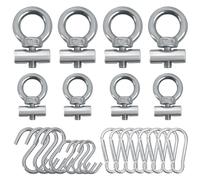 8 Sets Awning Rail Stoppers, M6M8 Stopper for Piping Rail, Stainless Steel Awning Stoppers, Multipurpose Locking Awning Hook, and 8pcs Mountaineering Buckle, 8pcs S-hooks for Motorhome, Awning Rail
