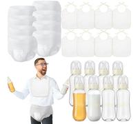 8 Sets Bottle Chug Baby Shower Games Juegos Para Plastic Baby Bottles Bibs Disposable Diapers Gender Reveal Games Baby Changing Diaper Race Game Decoration (Beige)