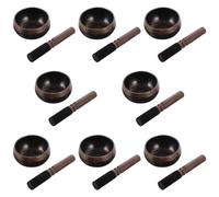 8 Sets Buddha Sound Bowl Relaxation Song Bowl Buddhism Supply Buddhist Water Offering Bowl Meditation Music Bowl Prayer Yoga Singing Bowl Nepal Healing Bowl Desktop Wood Tibet