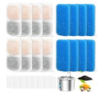 8 Sets Cat Water Fountain Filter Compatible with oneisall 67oz/2L Stainless Steel Cat Water Fountain, Activated Carbon Ion Resin Food Grade PP Cotton, Fresh and Clean