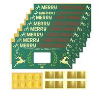 8 Sets Christmas Cards with Envelopes, Christmas Scratch Card Surprise Gift Reveal,Happy New Years Cards,Green Elk Greeting Card for Writing Your Own Special for Girlfriend,Family,20cmx9cm