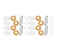 8 Sets Copper Mirror Screws with Rubber Caps for Cabinets and Signs