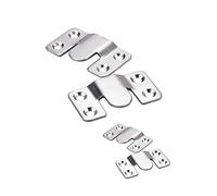 8 Sets Embedded mounting Brackets, Interlocking Flush Mount Pictures Frame Brackets Furniture connectors, Heavy-Duty Photo Frame Hooks, Hangers for Large Picture Display（2 Sizes） (Silver)