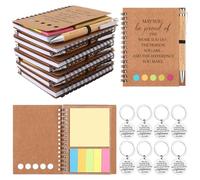 8 Sets Employee Appreciation Gifts Bulk Inspirational Ballpoint Pens Motivational Notebooks Positive Keychains Thank You Leaving Gifts for Colleagues Women Men Nurse Teacher Coworker Staff Volunteer