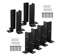 8 Sets Iron Post Base Bracket for Wood Fence Post and Gazebo | Black Finish, Quick Installation and Sturdy Loadbearing, Garden Patio Use with Good Ventilation