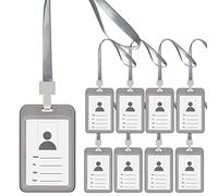 8 Sets Lanyards for Neck with Card Holder, Lanyard with Hard Card Case, Neck Strap with ID Badge Holder, Plastic Waterproof ID Badge Holder, Suitable for Business Trip, Office Men/Women.