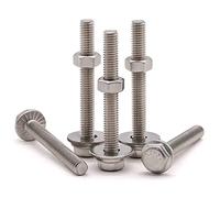 （8 Sets) M8-1.25 x 60mm Flanged Hex Bolts with Hex Nut DIN934 and Extra Large Flat Washer DIN9021, Stainless Steel 304, Full Thread, Serrated Flanged Washer Hexagon Head