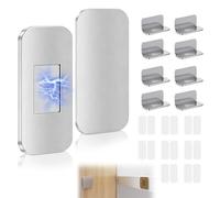 8 Sets Magnetic Door Catches Door Stop, Stick on Magnets Self Adhesive, Punch-Free Stainless Steel, Doo Catches for Internal Doors, Ultra Thin Drawer Magnets, Quiet Invisible Cupboard Magnet (Silver)