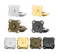 8 Sets Magnetic Snaps Button, 15mm Magnetic Snap Closures Fasteners Snap Buttons Sewing on Snaps for Clothes Bag Leather DIY Handbag Purse Wallet Craft, Bronze (Black, Silver, Gold, Bronze)
