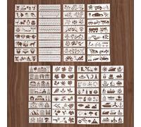8 Sets Nature Painting Stencils for Craft Reusable, Drawing Craft Stencils DIY, Bird and Floral Painting Stencil for Kids & Adults DIY Scrapbooking Drawing Crafts Art Projects (Set of 8 Each)