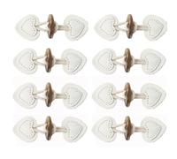 8 Sets PU Leather Resin Horn Toggle Closure Buttons Sew-On for Jacket Trench Coat Wool Outerwear Sewing DIY Accessories Toggle Buttons for Jackets Coat Brown & White
