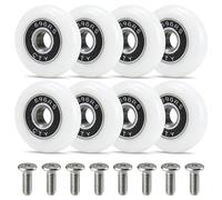 8 Sets Shower Door Rollers, 25mm Replacement Wheels for Sliding Shower Screen and Bathroom Door Repair, Smooth Runners for Curved or Straight Tracks