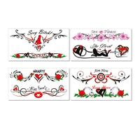 8 Sexy Naughty Temporary Tattoos for Women Ladies - Adult Fun for Lower Back Legs Arms Stomach