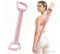 8-Shaped Resistance Bands with Handles,Figure 8 Resistance band with handles Band 6 Level Adjustable Exercise Band for Body Shaping,Arm and Shoulder Stretch Strength Training(Pink)