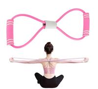 8-Shaped Resistance Bands with Handles,Saludea Resistance Band,8 Shaped Elastic Pull Yoga Te/nsion Rope,Stretch Fitness Strap,Strength Training,Women and Men Muscle Training,Full-Body Workouts,Pink