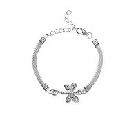 8 Shaped Structure Planet Bracelet Silver Colour Link Chain Glass Wrist Watch Charm Watch Gift for Women Girls Diamond Pearl Bracelet for Men, one size, Copper, No Gemstone