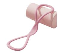 8-Shaped Yoga Stretching Band, Exercise Resistance Band with Grip Handle, 4 Colours Available (Pink)