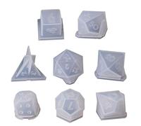 8 Shapes Resin Dice Mold with Letter Number Polyhedral Molds for Epoxy Casting for Personalized Making Faceted Cube Round Mold